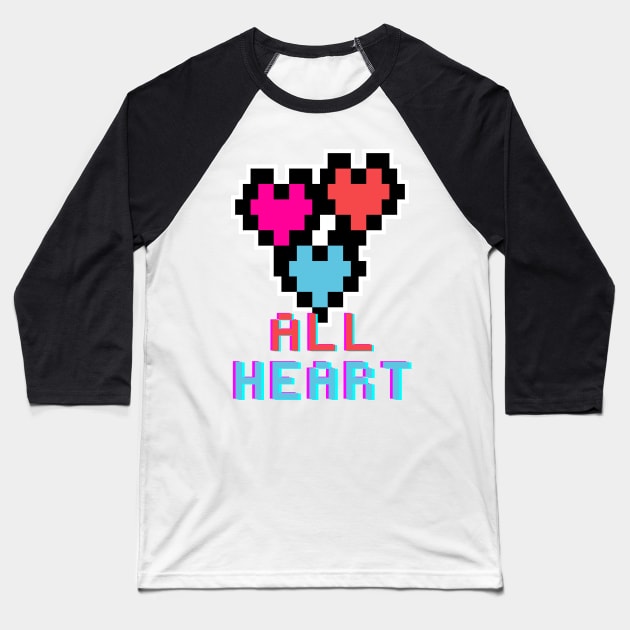 All Heart Retro Pixel! Baseball T-Shirt by SocietyTwentyThree